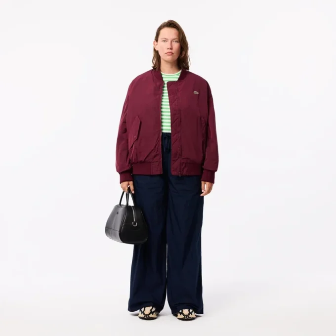 Kadın Oversized Nervürlü Manşetli Bomber Ceket