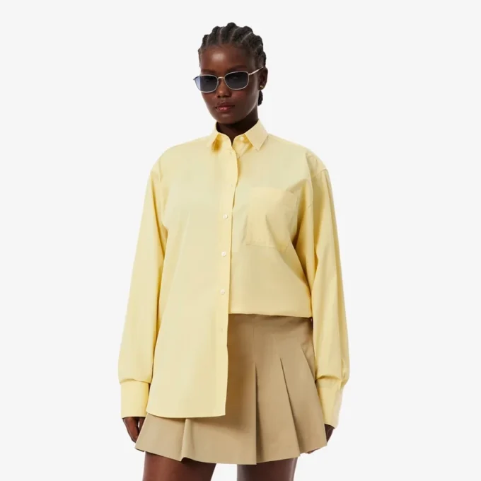 Kadın Oversized Pamuklu Düğmeli Gömlek