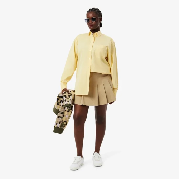 Kadın Oversized Pamuklu Düğmeli Gömlek