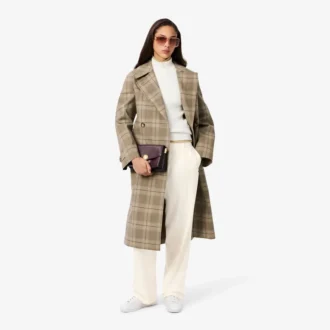 Kadın Oversized Pileli Flanel Pantolon