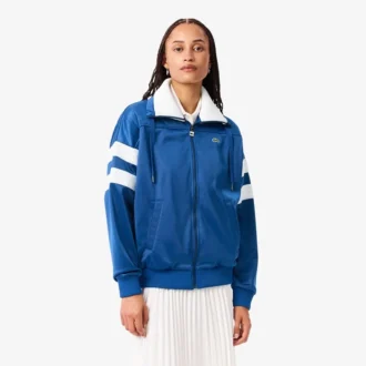 Kadın Oversized Pointelle Çizgili Saten Sweatshirt