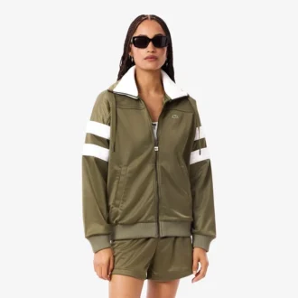 Kadın Oversized Pointelle Çizgili Saten Sweatshirt