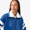 Kadın Oversized Pointelle Çizgili Saten Sweatshirt
