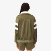 Kadın Oversized Pointelle Çizgili Saten Sweatshirt