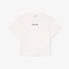 Kadın Oversized Top Desenli Pamuklu Tişört