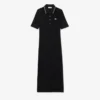 Kadın Slim Fit Diamanta Timsah Desenli Polo Tişört Yaka Elbise