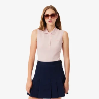 Kadın Slim Fit L.12.D Kolsuz Streç Polo Tişört