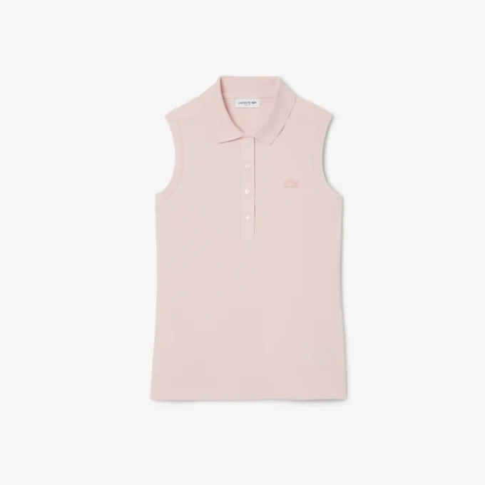 Kadın Slim Fit L.12.D Kolsuz Streç Polo Tişört Kadın Slim Fit L.12.D Kolsuz Streç Polo Tişört