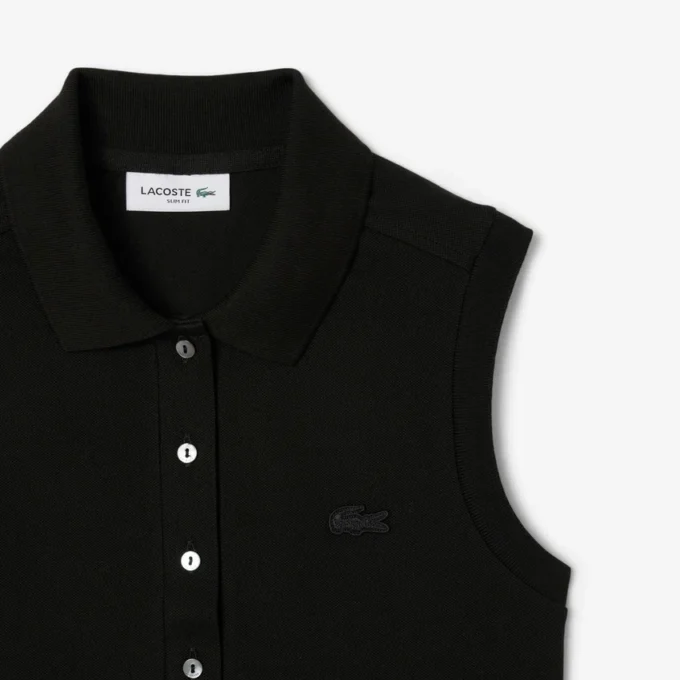 Kadın Slim Fit L.12.D Kolsuz Streç Polo Tişört