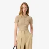 Kadın Slim Fit L.12.D Nervürlü Pamuk Polo Tişört