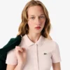 Kadın Slim Fit L.12.D Nervürlü Pamuk Polo Tişört