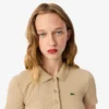 Kadın Slim Fit L.12.D Nervürlü Pamuk Polo Tişört