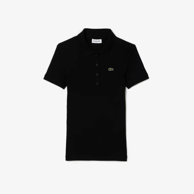 Kadın Slim Fit L.12.D Nervürlü Pamuk Polo Tişört