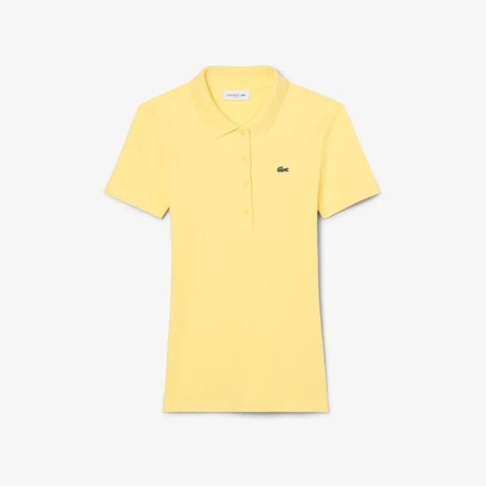 Kadın Slim Fit L.12.D Nervürlü Pamuk Polo Tişört