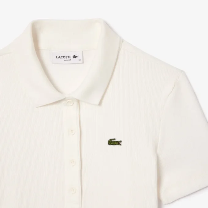 Kadın Slim Fit L.12.D Nervürlü Pamuk Polo Tişört