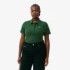 Kadın Slim Fit L.12.D Nervürlü Pamuk Polo Tişört