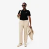 Kadın Slim Fit L.12.D Nervürlü Pamuk Polo Tişört