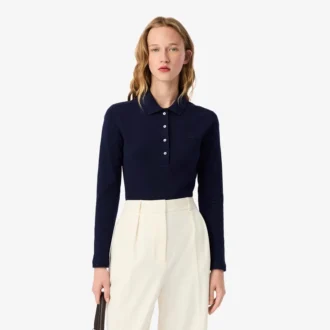 Kadın Slim Fit L.12.D Streç Mini Piqua Polo Tişört
