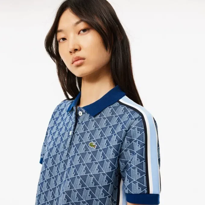 Kadın Slim Fit Monogram Polo Tişört