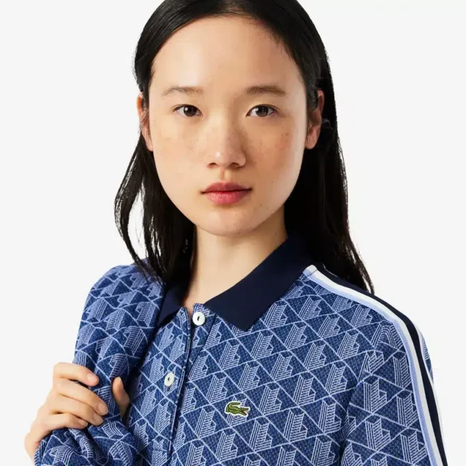 Kadın Slim Fit Monogram Polo Tişört