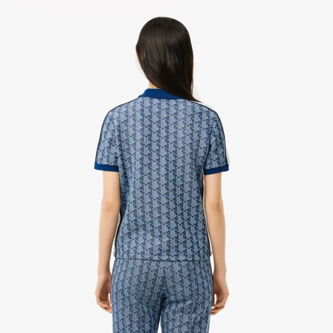 Kadın Slim Fit Monogram Polo Tişört