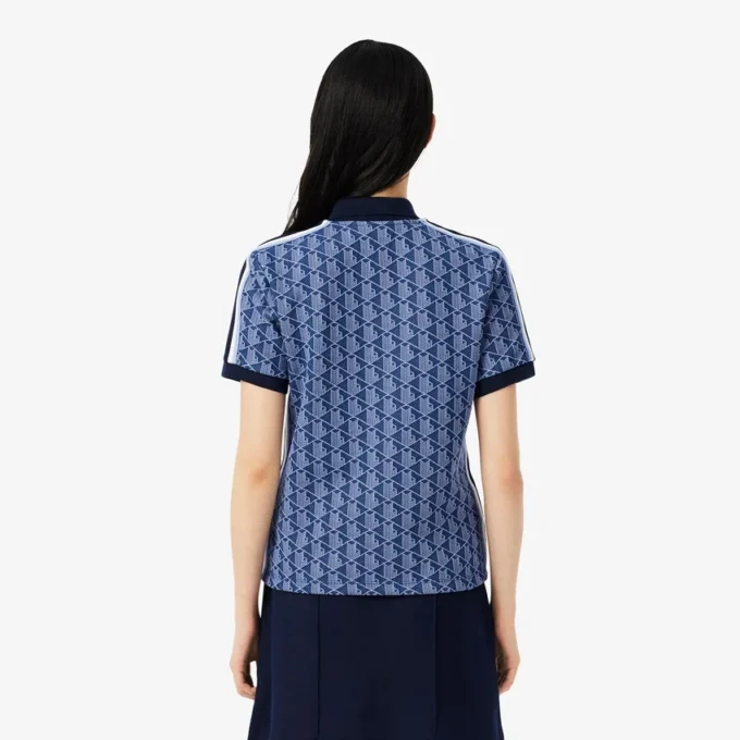Kadın Slim Fit Monogram Polo Tişört