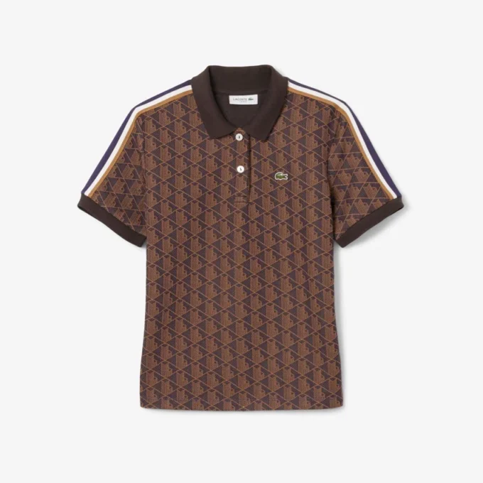 Kadın Slim Fit Monogram Polo Tişört