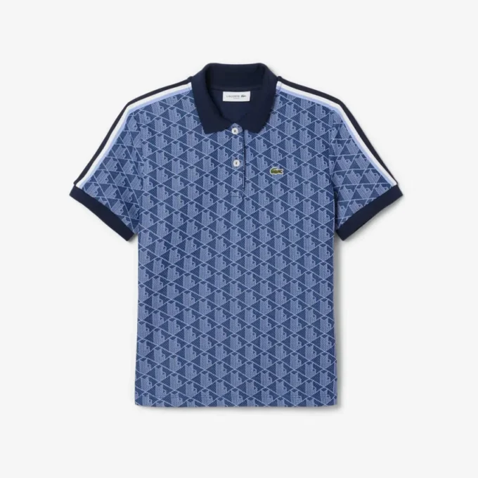 Kadın Slim Fit Monogram Polo Tişört