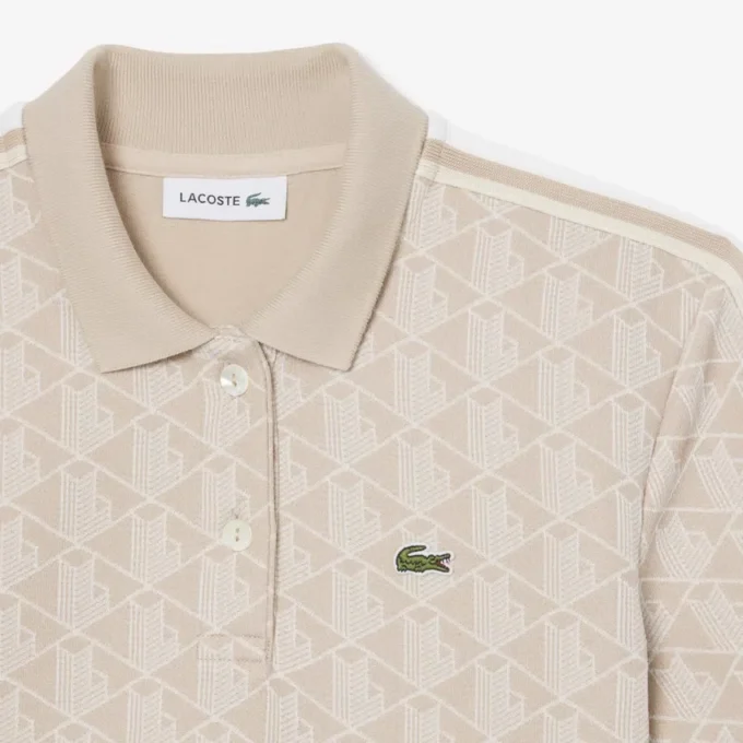 Kadın Slim Fit Monogram Polo Tişört