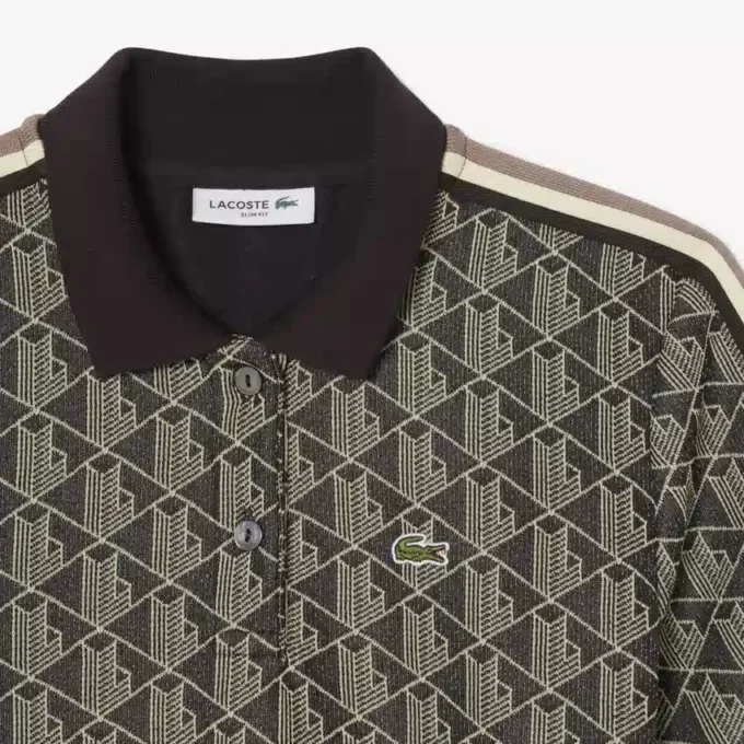 Kadın Slim Fit Monogram Polo Tişört