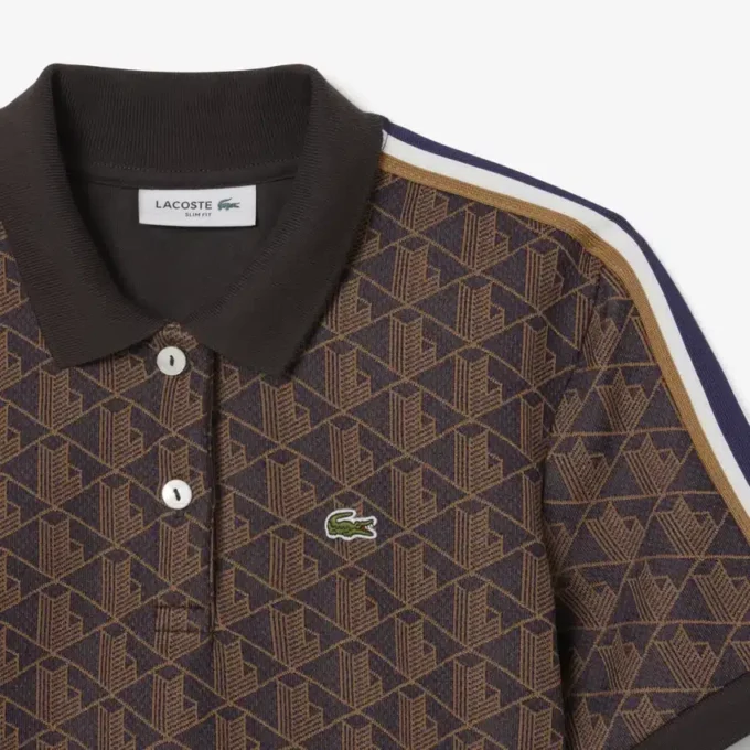 Kadın Slim Fit Monogram Polo Tişört