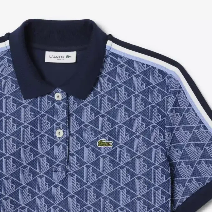 Kadın Slim Fit Monogram Polo Tişört