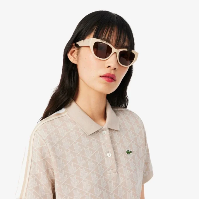 Kadın Slim Fit Monogram Polo Tişört Elbise