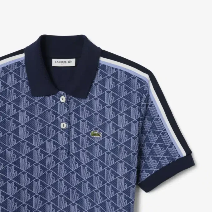 Kadın Slim Fit Monogram Polo Tişört Elbise