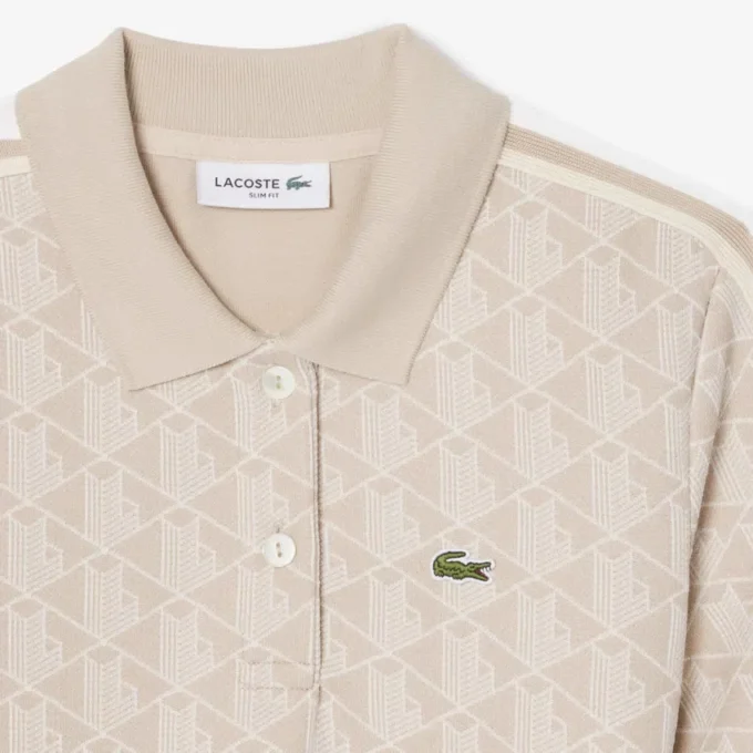 Kadın Slim Fit Monogram Polo Tişört Elbise