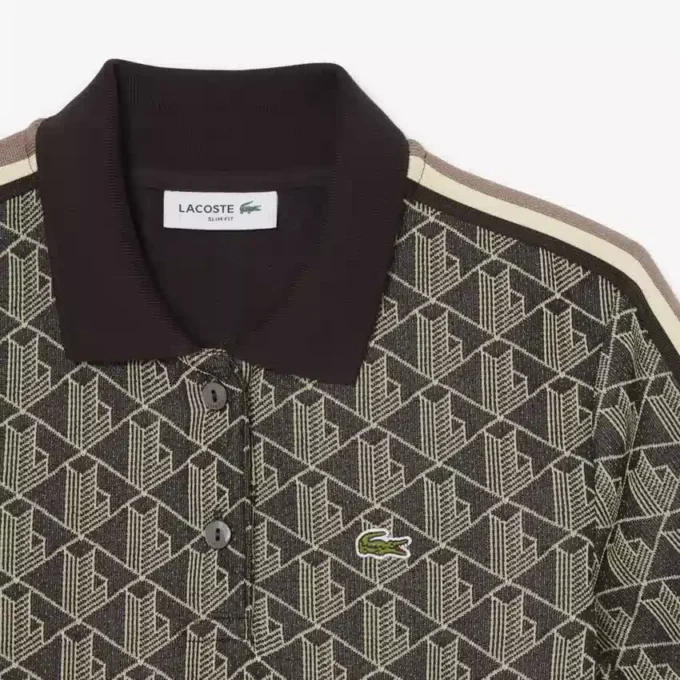 Kadın Slim Fit Monogram Polo Tişört Elbise
