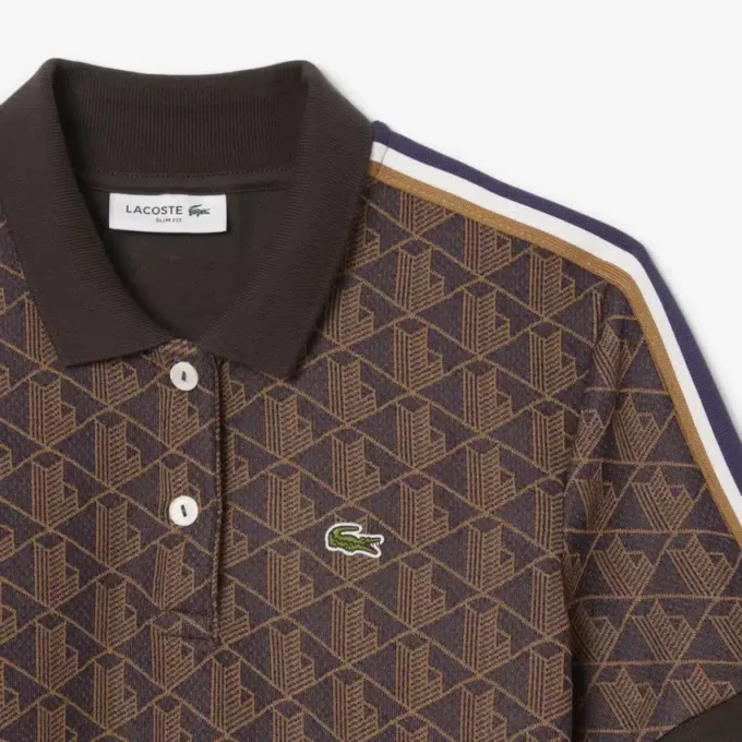 Kadın Slim Fit Monogram Polo Tişört Elbise