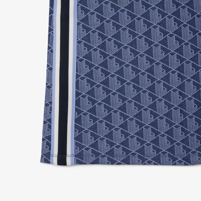 Kadın Slim Fit Monogram Polo Tişört Elbise