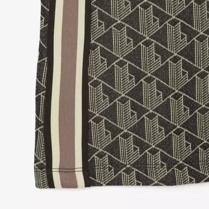 Kadın Slim Fit Monogram Polo Tişört Elbise