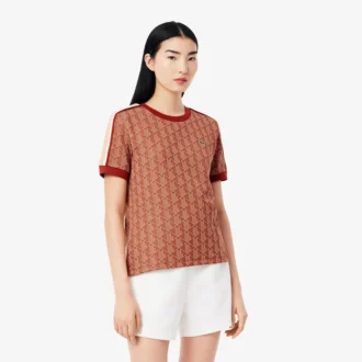Kadın Slim Fit Monogram Tişört