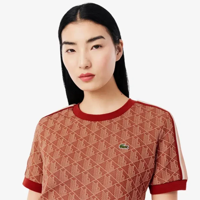 Kadın Slim Fit Monogram Tişört