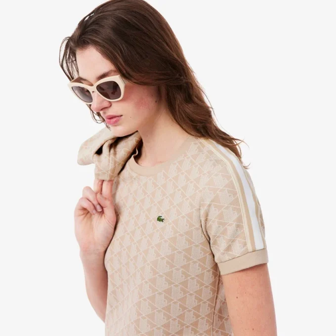Kadın Slim Fit Monogram Tişört