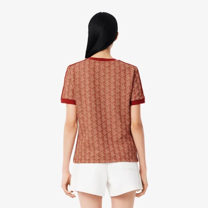 Kadın Slim Fit Monogram Tişört