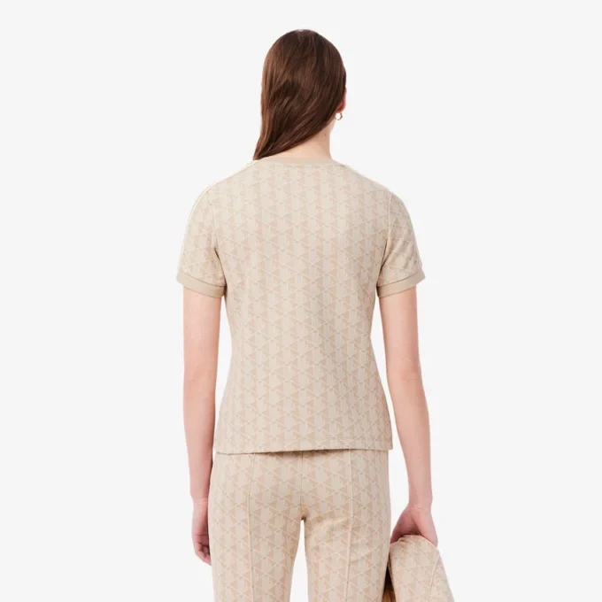 Kadın Slim Fit Monogram Tişört