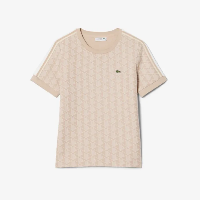 Kadın Slim Fit Monogram Tişört