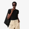 Kadın Slim Fit Nervürlü Pamuklu Tişört