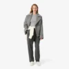 Kadın Slim Fit Nervürlü Pamuklu Tişört