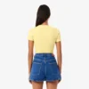 Kadın Slim Fit Nervürlü Pamuklu Tişört