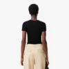 Kadın Slim Fit Nervürlü Pamuklu Tişört