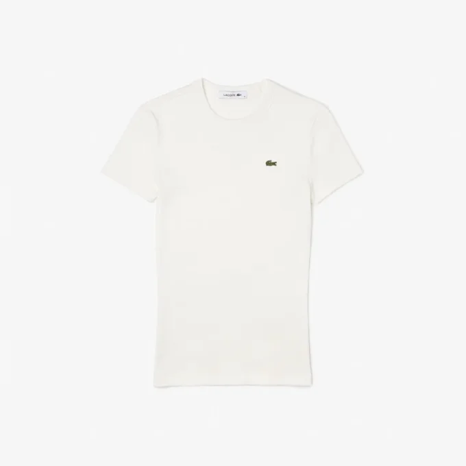 Kadın Slim Fit Nervürlü Pamuklu Tişört